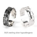 Thai Silver Retro Men's Open Ring Adjustable Men's Simple Ring Old Hammer Ring Podazz.