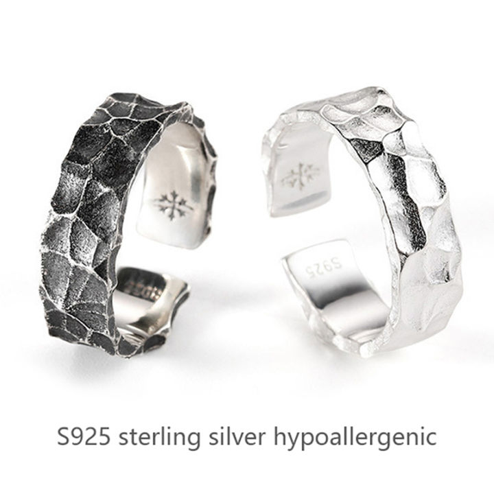 Thai%20Silver%20Retro%20Men's%20Open%20Ring%20Adjustable%20Men's%20Simple%20Ring%20Old%20Hammer%20Ring%20Podazz%20-%20Image%204