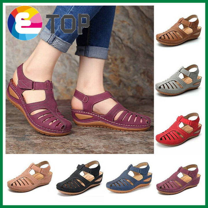 Women%20Orthopedic%20Sandals%20Comfy%20Closed%20Toe%20Mules%20Summer%20Slippers%20Flat%20Shoes%20New%20-%20Image%202