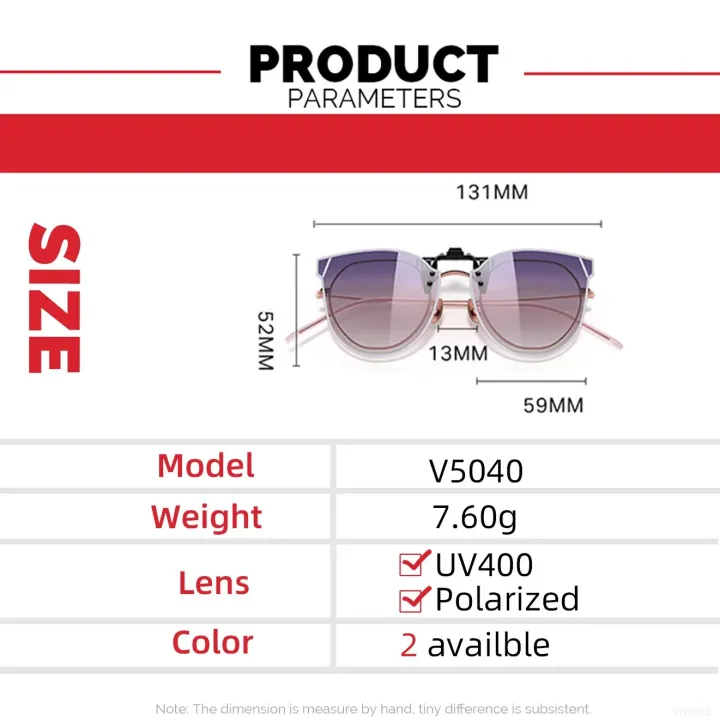 VIVIBEE%20Gradient%20Women's%20Cat%20Eye%20Flip%20Up%20Clip%20On%20Sunglasses%20Women%20Driving%20Polarized%20Oversized%20Sun%20Glasses%20Purple%20Eyeglasses%20-%20Image%206