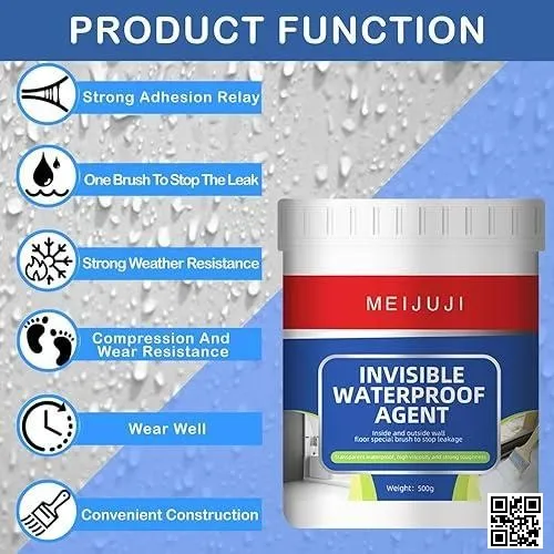 Transparent Waterproof Coating,500gm & 300gm Invisible Waterproof Leak Repair Agent for Roofs, Walls, and Garden, Anti-Leakage Roof and Wall Sealer