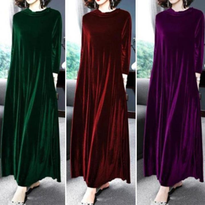 2024%20Winter%20Women%20Turtleneck%20Long%20Maxi%20Velvet%20Dress,%20Elegant%20Long%20Sleeves%20Party%20Dress,Autumn%20Velour%20Dress%20-%20Image%204
