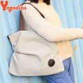 Yogodlns Women Corduroy Canvas Tote Ladies Casual Shoulder Bag Foldable Reusable Shopping Bags Beach Bag Female Cotton Cloth Bag.
