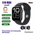 S10 Max Laxasfit Smart Watch 2.29 Inch AMOLED Display NFC Bluetooth Call Wireless Charging Waterproof Fitness Tracker, Compatible with iOS & Android. 