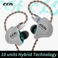 CCA C10 4BA+1DD Hybrid In Ear Earphone Hifi Running Sports Earphone 10 Drive Unit DJ Headset Noise Cancelling. 