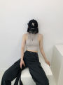 Half Turtleneck Hot Girl Sleeveless Top for Women ins Trendy American Slim Fit Midriff-Baring Outer Wear Inner Wear Short Vest.