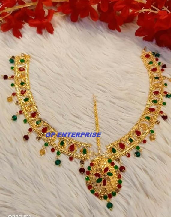 Gold%20plated%20Fashionable%20Necklace%20With%20Tayra/tikli%20for%20women%20-%20Jewellery%20For%20Women%20-%20Image%204