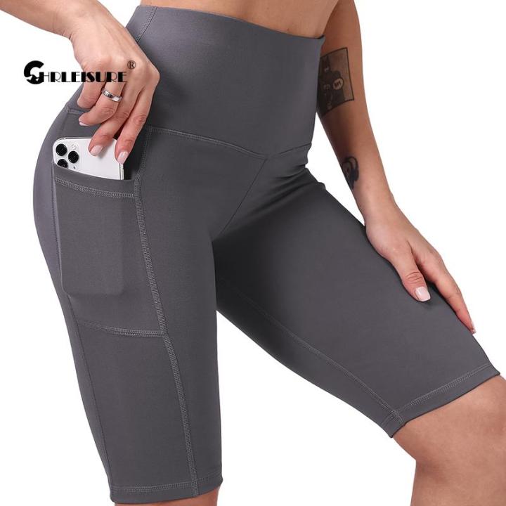 Summer%20Sport%20Yoga%20Shorts%20For%20Women%20Seamless%20Five-Point%20Biker%20Short%20With%20Side%20Pocket%20Hip%20Lift%20Gym%20Fitness%20Tights%20-%20Image%203