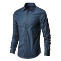 Autumn Shirt Chic Slim Fit Solid Color Casual Lapel Men Spring Shirt for Daily Wear Spring Shirt Men Shirt. 