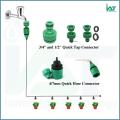 1/2'' or 3/4'' Quick Tap Connector (1-Piece) and 4/7mm Quick Hose Connector (1-Piece) Used to Connect Threaded Water Tap/ Faucet to 4/7mm Pipe for Garden Irrigation..