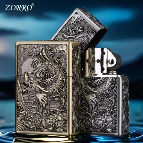 New%20Zorro%20Good%20quality%203D%20carved%20armor%20Windproof%20oil%20lighter%20-%20Image%202