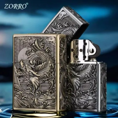 New%20Zorro%20Good%20quality%203D%20carved%20armor%20Windproof%20oil%20lighter%20-%20Image%202