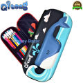 Qitong Blue Whale Green 3D Pencil Case/Box with Compartments - Kids School Supply Organizer Students Stationery Box - Girls Boys Pen Case Black Color.