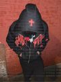 Women Winter Aesthetic print zip up hoodies sweatshirts y2k men jacket grunge clothes gothic harajuku oversized hoodie emo tops.