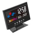 HA Electronic Digital Temperature Humidity Monitor Clock Weather Forecast Clock-Black.