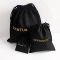 High Quality Black cotton drawstring pouch Cotton Canvas Drawstring Bag Personalized Dust Bag With Custom logo. 