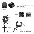 2pcs Punk Mens Strong Magnet Magnetic Ear Stud Set Non Piercing Earrings Cross Earrings Gift For Boyfriend Lover Jewelry. 