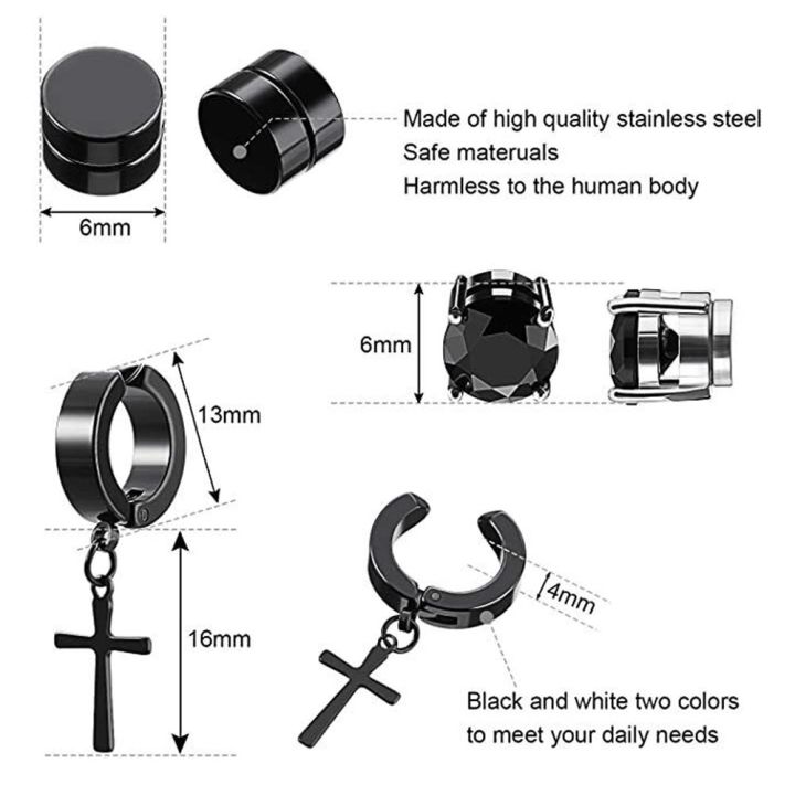 2pcs%20Punk%20Mens%20Strong%20Magnet%20Magnetic%20Ear%20Stud%20Set%20Non%20Piercing%20Earrings%20Cross%20Earrings%20Gift%20For%20Boyfriend%20Lover%20Jewelry%20-%20Image%206
