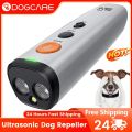 DOGCARE Ultrasonic Dog Repeller No Dog Noise Anti Barking Stop Bark Electronic Dog Training Device 2 Mode With LED Flash Light. 