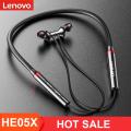 Black He05X Premium Quality Neckband Lenovo Headphone 5.1V Bluetooth Extra Bass Control Noise Cancellation Neckband - Neckband - Headphone. 