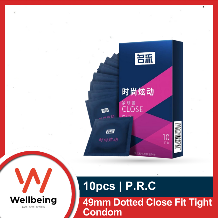 Condoms for Men 10pcs 49mm Dotted Close Fit Tight Condom | Brand: Mingliu