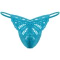 Swimwear Mens Handmade Crocheted G-String Hollow Out Bulge Pouch Briefs Elastic Waistband T-Back Thongs Sunbathing Swimsuit.
