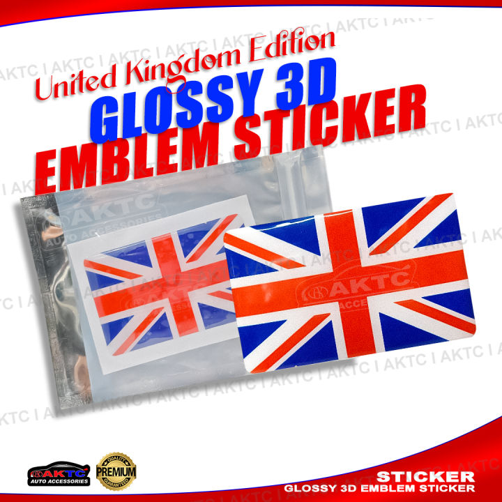 3D EMBOSSED UK FLAG Car Emblem Logo Sticker for All Vehicles | Premium Car Logo Emblem Sticker | Universal Car Logo & Badge Sticke