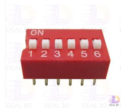 3Pcs%206%20Position%20DIP%20Switch%202.54mm%20Pitch%20Horizontal%20DIP%20Switch%20Six%20Positions%20Piano%20Type%20Dial%20DIP%20Slide%20Switch%20For%20Electronics%20Circuit%20PCB%20-%20Image%205