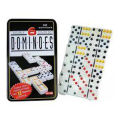 DOMINOES Games Set Black Dot - 28 Pcs (Steel Box). 