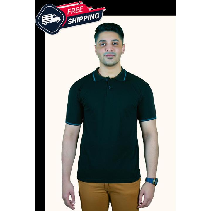 Ebony Black Solid Polo Shirt