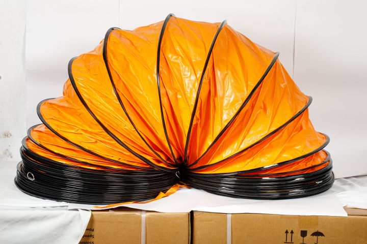 PVC Flexible  Duct Pipe 12" - Round And 10 Meter Long , For Hot Air And Dust Circulation, by exhaust fan