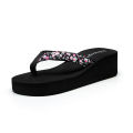 2024 summer fashion small floral flip-flops women's wedge heel platform clip flip sandals wholesale wholesale.