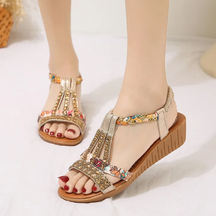 Cross-Border%20plus%20Size43Sandals%20Fairy%20Style2023Summer%20New%20Korean%20Style%20Wedge%20Student%20Fashion%20Seaside%20Beach%20Shoes%20Women%20-%20Image%202