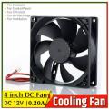 DC 12V Cooling Fan Ventilator Fan Low Noise Axial Fans 4 inch Use For CPU Casing Exhaust Fan Circulation Fan of W1209 XH-M452 Egg Incubator Systems etc. 