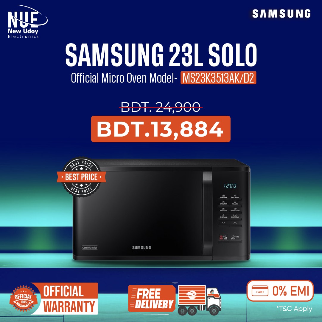 Samsung Official Micro Oven 23L Model- MS23K3513AK/D2
