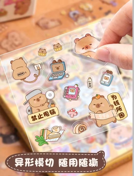 100PCS/SET%20Stickers%20Gift%20Capybara%20Cute%20Cartoon%20Ins%20Sweetheart%20Girl%20Material%20Diary%20Decorative%20Stickers%20Kawaii%20Planner%20Stickers%20-%20Image%205