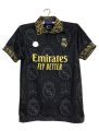 Real Madrid (With Embroidery) Premium Football Jersey Black 2023/24 - Golden. 