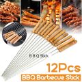 BBQ Grill Sticks 12 Pieces - Brown. 