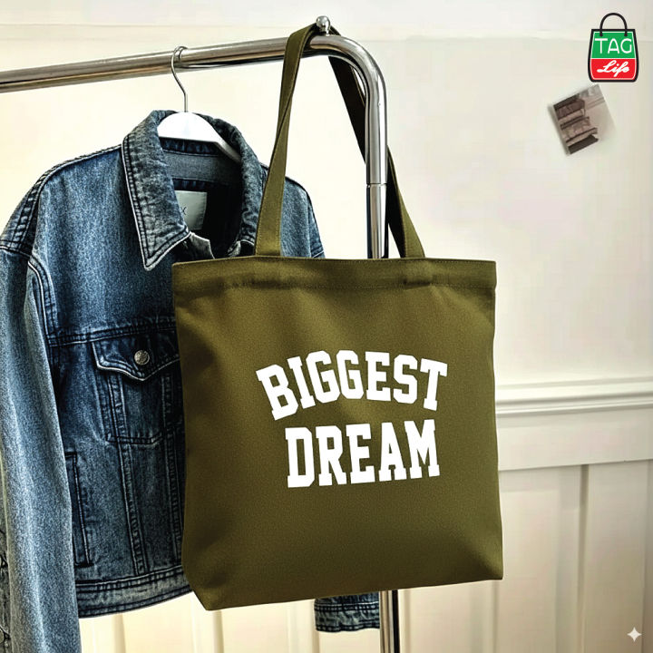 TAG%20Lifestyle%20Canvas%20Tote%20Bag/Exclusive%20BIGGEST%20DREAM%20Design%20Black%20Color%20for%20girls%20For%20University/College/Trendy%20Fashionable%20Women%20-%20Image%205