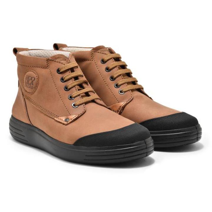 Woodland Men Solid Leather Mid-Top Sneakers - 3419119 LBROWN