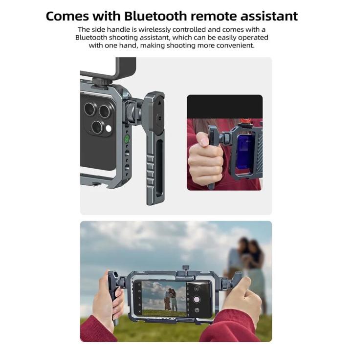 Universal%20Metal%20Phone%20Cage%20Smart%20Stabilizer%20w%20Handgrip%20Phone%20Holder%20for%20Iphone%2015%2014%2013%20Andriod%20Mic%20Led%20Light%20Filmmaking%20Video%20-%20Image%204