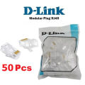 50 pcs RJ45 Network Connector CAT5e CAT6 Transparent Networking Cable Connectors. 