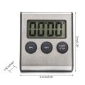 Stainless Steel Digital Kitchen Timer Large Display Timer with Loud Alarm Magnetic Timer for Home Cooking Sports Meeting. 
