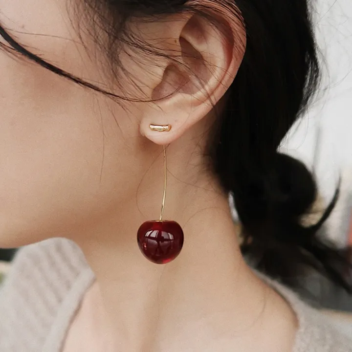1%20Pair%20Cute%20Simulation%20Red%20Cherry%20Gold%20Color%20Fruit%20Stud%20Earrings%20Women%20Girl%20Gift%20Simple%20Drop%20Female%20Fashion%20Jewelry%20Accessories%20-%20Image%203