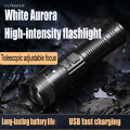 LED Camping Flashlight 1200mAh 10W 800 Lumen USB Rechargeable Tactical Torch with Digital Display ABS.