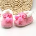 1Pair Cartoon Bear Baby Shoes Winter Velvet Warm Soft Infant Toddler Flats Newborn Walks Lacing Shoes Flats(0-18Months). 