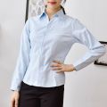 Spring and Summer New Women's White Shirt Twill Short-Sleeved Business Wear Tooling Waist-Tight Cotton OfficeolLong Sleeve Interview Formal Wear. 