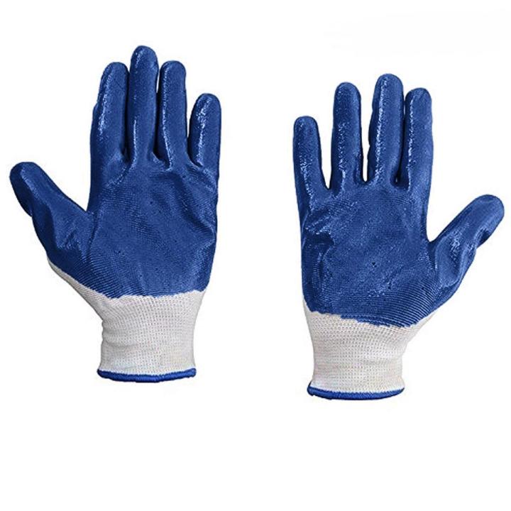 Best Nylon Safety Hand Gloves for Industrial Work -1 Pair /Premium Quality Nylon Rubber Coated Safety Hand Gloves For Industrial Work (1Pair)