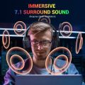 EKSA E1000 V2 RGB Gaming Headphones For PC/PS4/PS5/Phone With Noise Cancelling Mic,USB/Type C Wired Headset Gamer 7.1 Surround.