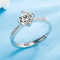925 Sterling Silver Open Ring CZ Simulated Stackable Ring Platinum Plated Eternity Bands for Women. 
